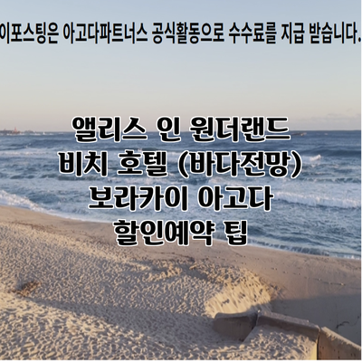 앨리스 인 원더랜드 비치 호텔 (바다전망) 보라카이 아고다 할인예약 팁