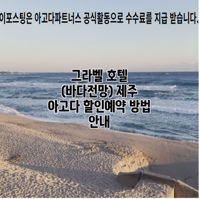 그라벨 호텔 (바다전망) 제주 아고다 할인예약 방법 안내