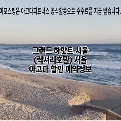 그랜드 하얏트 서울 (럭셔리호텔) 서울 아고다 할인 예약정보