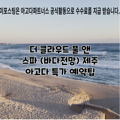 더 클라우드 풀 앤 스파 (바다전망) 제주 아고다 특가 예약팁