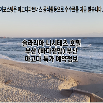 솔라리아 니시테츠 호텔 부산 (바다전망) 부산 아고다 특가 예약정보