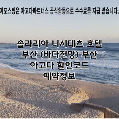 솔라리아 니시테츠 호텔 부산 (바다전망) 부산 아고다 할인코드 예약정보