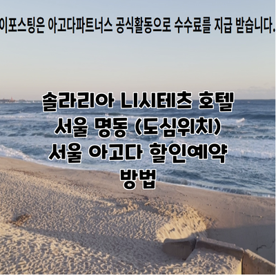 솔라리아 니시테츠 호텔 서울 명동 (도심위치) 서울 아고다 할인예약 방법
