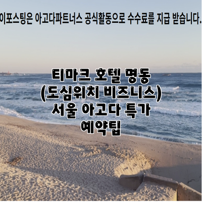 티마크 호텔 명동 (도심위치 비즈니스) 서울 아고다 특가 예약팁