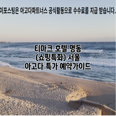 티마크 호텔 명동 (쇼핑특화) 서울 아고다 특가 예약가이드