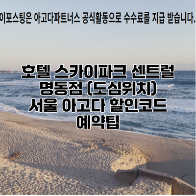 호텔 스카이파크 센트럴 명동점 (도심위치) 서울 아고다 할인코드 예약팁