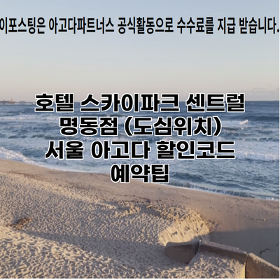 호텔 스카이파크 센트럴 명동점 (도심위치) 서울 아고다 할인코드 예약팁