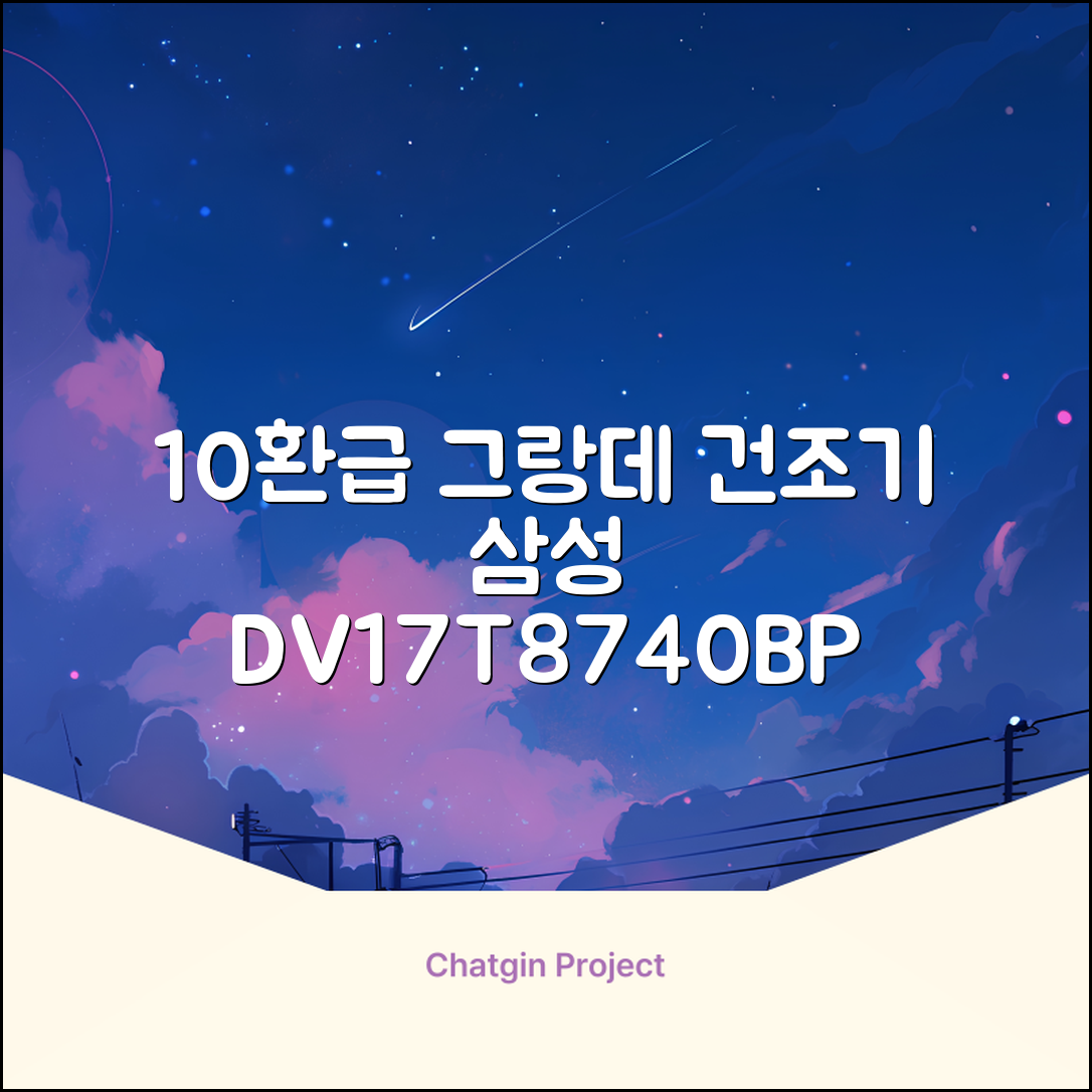 [10% 환급가전] 삼성전자 그랑데 건조기 AI 이녹스 DV17T8740BP 17kg 방문설치 추천 리뷰