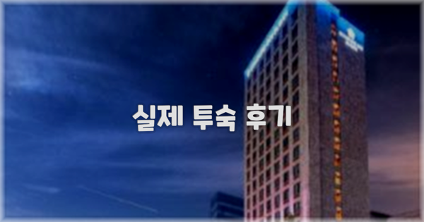 💬 실제 투숙 후기