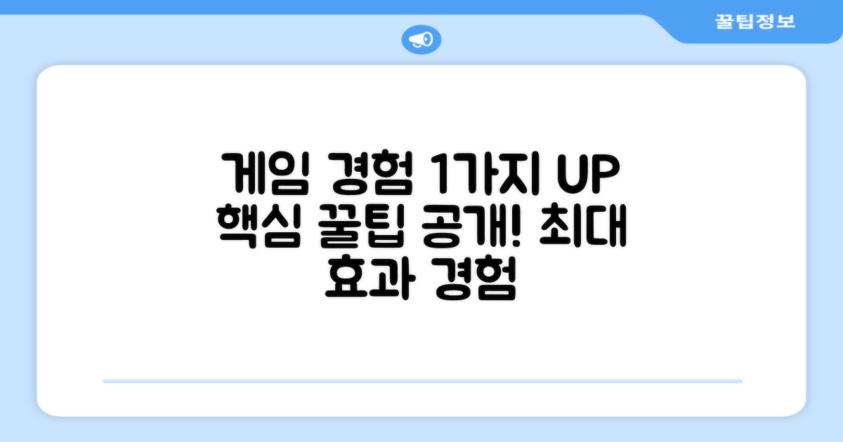 1가지 게임 경험 향상